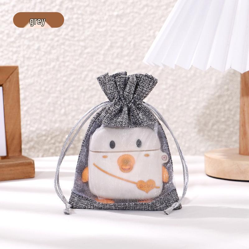Drawstring Linen Jewelry Gift Bag - Composite Linen Storage Bag Available