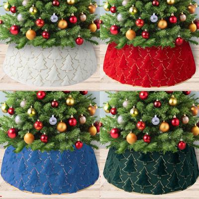 Plush Christmas Tree Shape Collar Christmas Decor Craft Ornament Holiday Prop Accessory Indoor Home Christmas Party Decorations