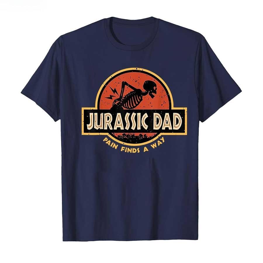 Dolore del Papà Giurassico Trova un Modo Divertente Sarcastico Scheletro Maglietta per Uomini Donne Magliette in Cotone Manica Corta Top Casual Larghi