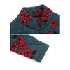 Chinese Style Embroidered Cotton Coat for Middle Aged Women Thickened Warm Long Jacket with Frog Buttons