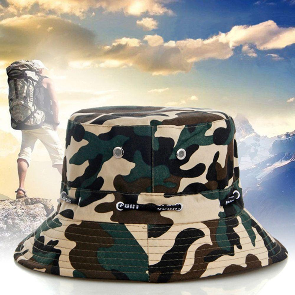 

Wide Brim Unisex Sun Cap Camping Camo Fisherman Bucket Hats Camouflage Hiking Fishing