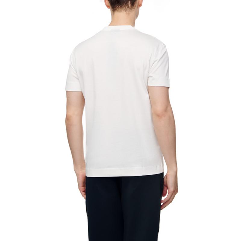 Emporio Armani FW22 Solid Color Round Neck Short Sleeve T-Shirt Men Tops White 6L1TA2-1JGYZ-0158