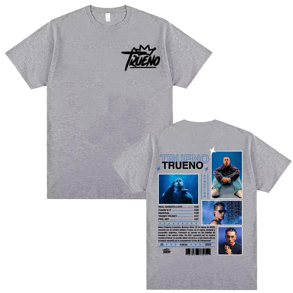 Rapper Trueno Obal alba 2025 Léto 100% Bavlna Potisk Trička Muži Ženy Y2k Hip Hop Popová Hudba Pánské Ležérní Vysoká Kvalita
