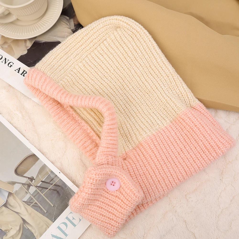 Autumn Headgear Earflaps Scarf Hat Balaclava Pilling Resistant Bomber Cap Windproof Ear Protection Bib Hat Women Lady