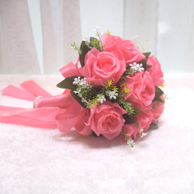 1 ks Svatební malá kytice Odolná Malá velikost Připravená k obřadu Družičkovská Kompaktní kytice Realistická Umělá Malá velikost 23x20cm