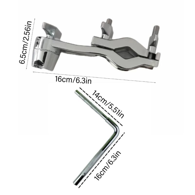 Adjustable Metal Cowbell Clamp L-Rod Drum Cowbell Connector Holder Clamp Percussion Instrument Mount Accessories
