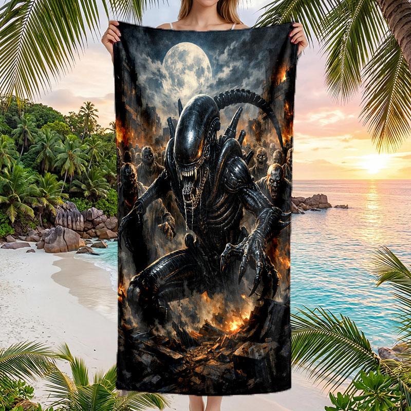 Large Beach Towel Quick Dry Absorbent Towel For Beach IndoorAlien Xenomorph