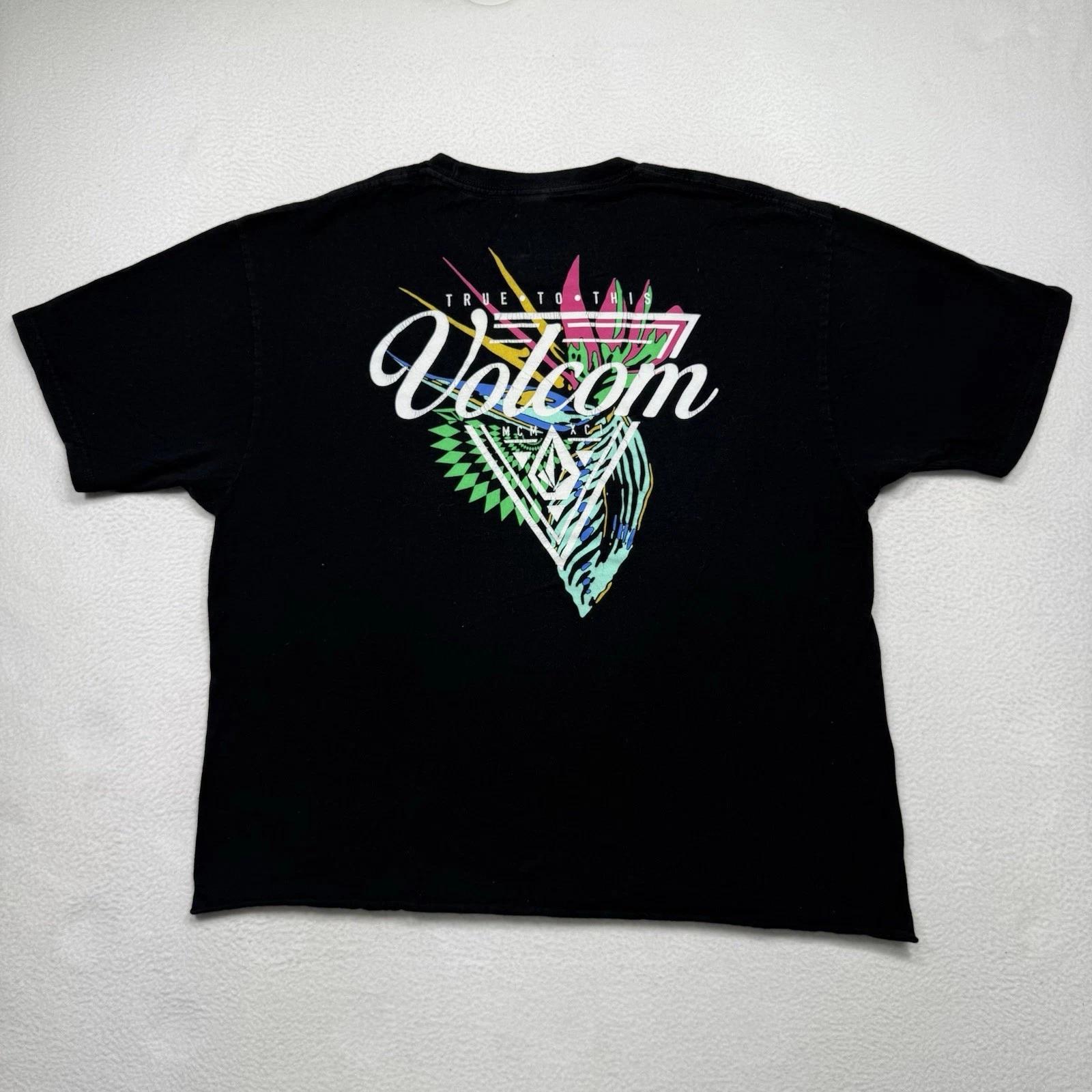 

Рубашка Sheckler x Volcom Мужская L Черная С Графикой Круглый Вырез Короткий Рукав ВИНТАЖ Y2K XL