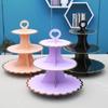 Safety Paper Cake Tray Disposable Dessert Display Rack Creative Gilded Cake Stand Birthday Party