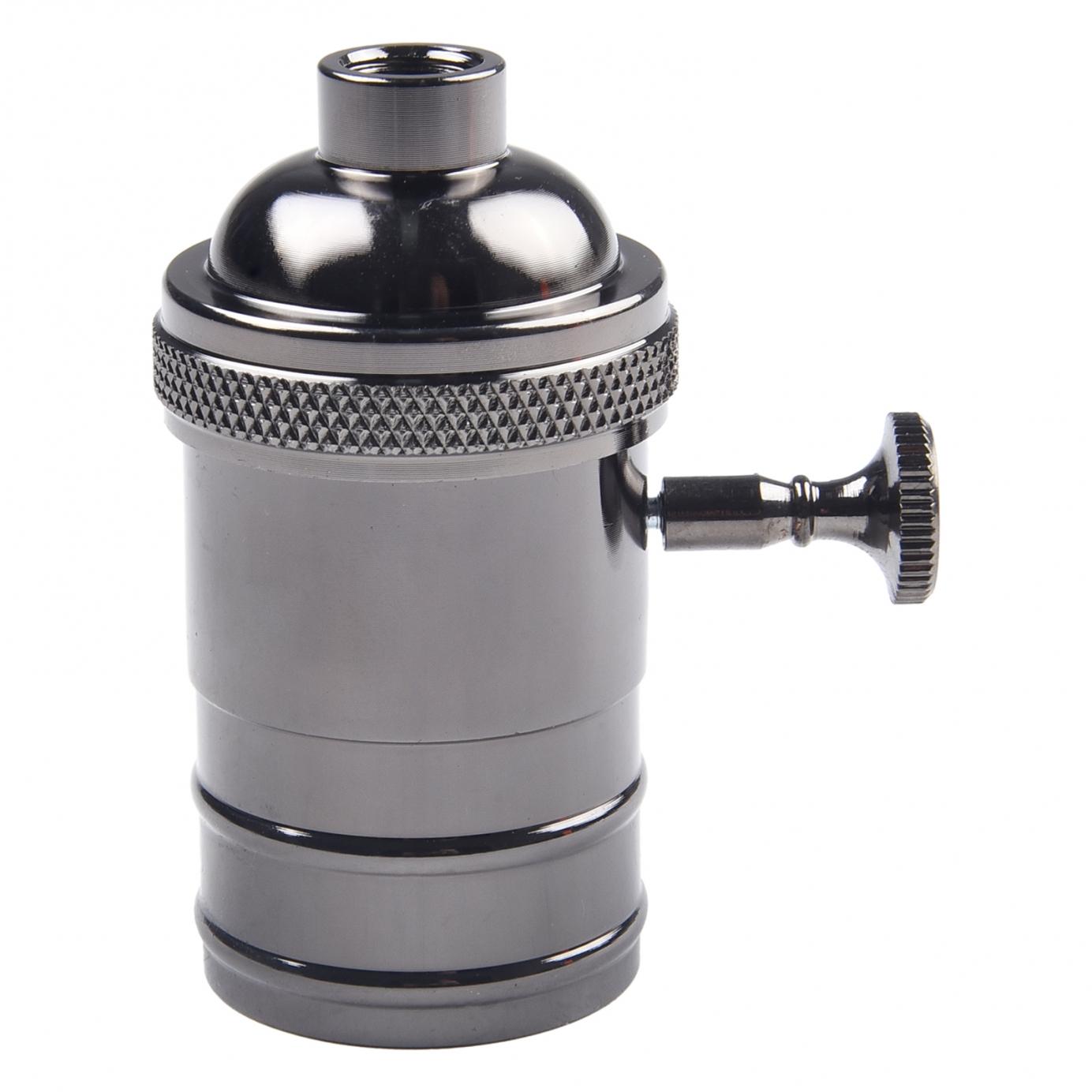 

Винтажная промышленная лампа патрон для лампочки антикварный ретро Эдисон E27 фитинг чёрный