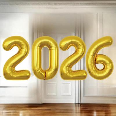 2026 Folieballonnen met Cijfers, Feestartikelen voor Oudejaarsavond en Kerstmis, Huisdecoratie Foto Booth Props Navidad