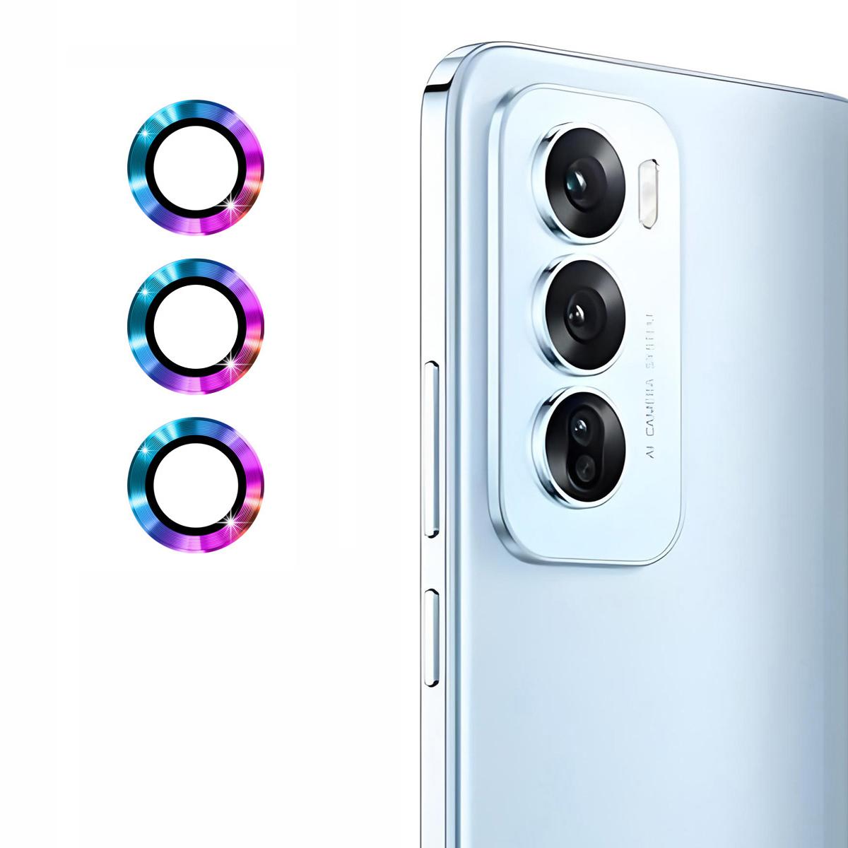 

ENKAY HAT PRINCE 1 комплект для Oppo Reno12 Pro 5G (Глобальний) Захисник об єктива камери Металеве кільце Плівка для об єктива Multi-Color