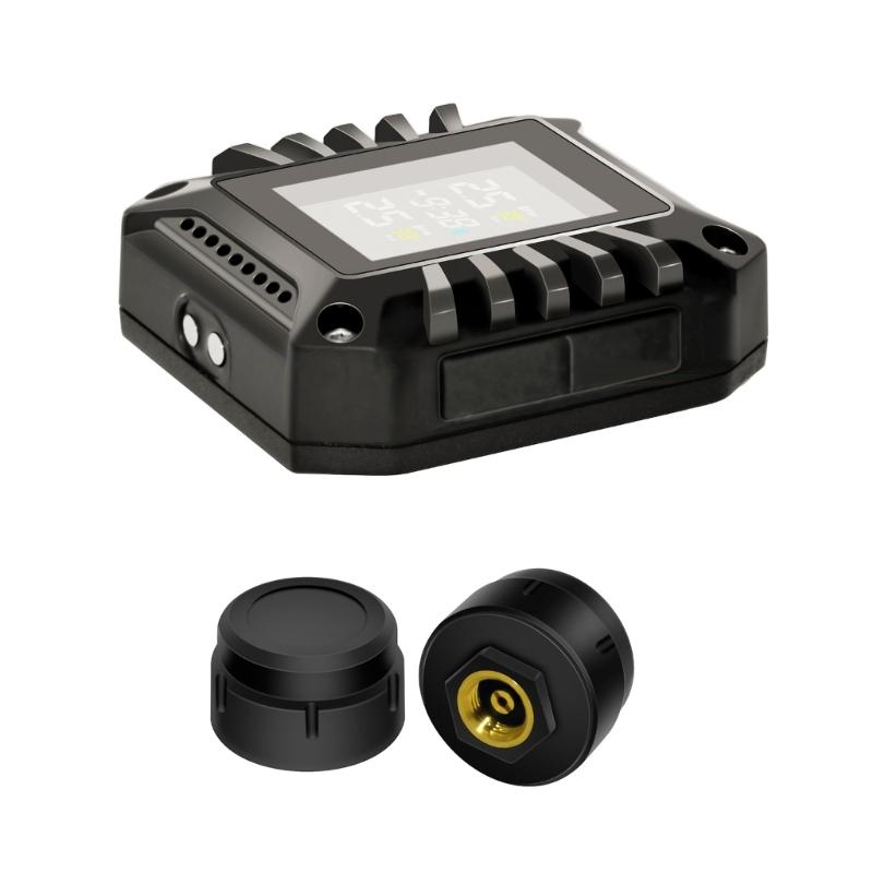 Wireless Tire Pressure Monitoring System for Motorcycles with Colorful LCD Display Pressure Temperature Alarm