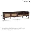TV Ständer, Lowboard TV Board 2 2 Schublade, Offene Staufächer, TV-Schrank Landhausstil Sideboard, Wohnzimmer Esszimmer, 200cm, Braun