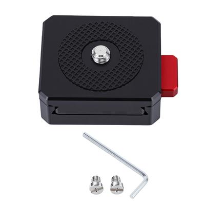Piastra per Batteria V-Mount con Foro Filettato da 1/4 di Pollice in Lega di Alluminio V-Lock Piastra a sgancio rapido per Gabbia per Fotocamera Treppiede