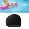 Swimming Cap High Elasticity Thick Durable Bathing Cap Polyester Swimming Hats for Women Men Black
