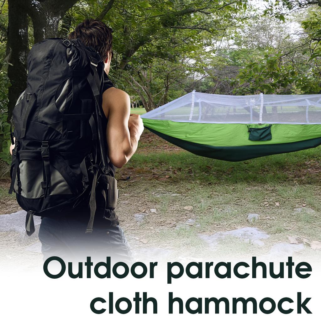 Camping Hammock with Mosquito Net Easy To Set Up with Carabiner Strap Rope Accessory Suitable for Backpacking Hiking