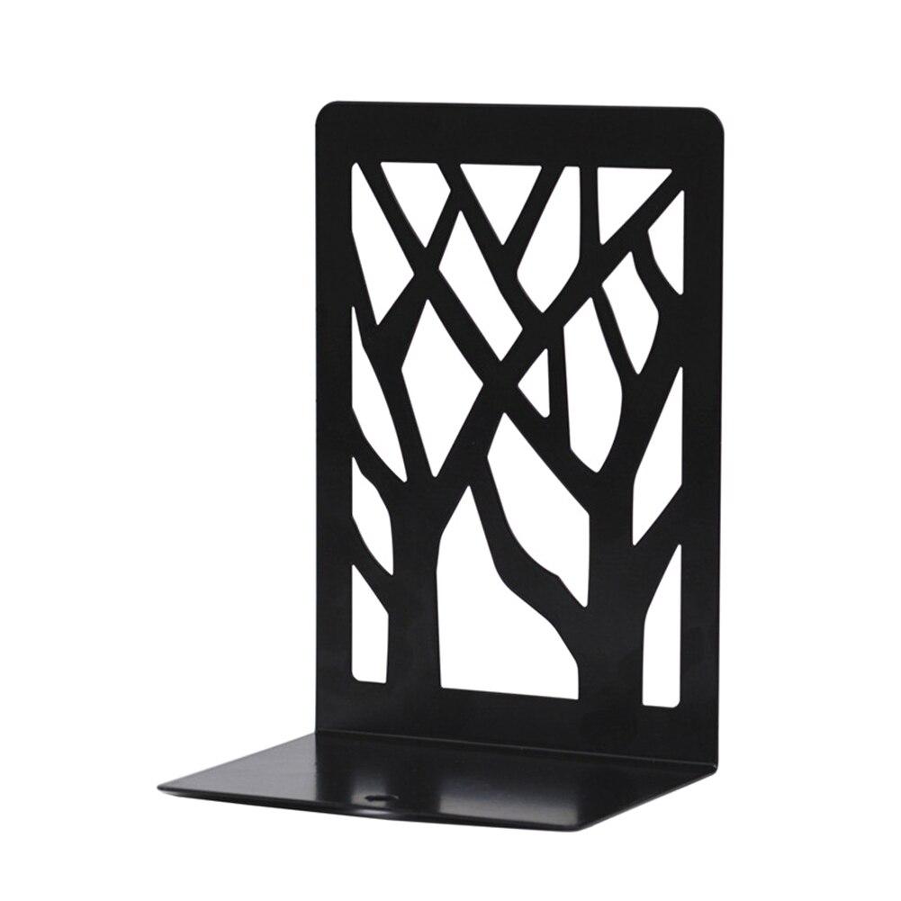 Metal bookshelf with two trees
