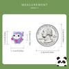 WOSTU Enamel Cartoon Purple Owl 925 Sterling Silver Charm Beads fit Bracelet Bangle Fine Jewelry