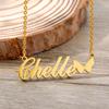 Custom Name Necklace Stainlesss Steel Chain Choker With With Heart Personalized Necklaces For Women Men Bijoux Bff Jewelry Gift