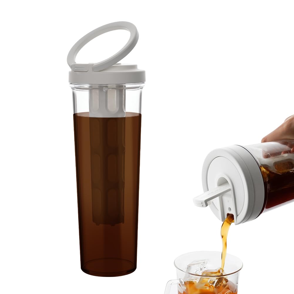 watchget Portable Cold Brew Coffee 34 Iced Coffee Tea Removable Fine Mesh Perfect for Outdoor Camping Trips Maker, oz/1 L, Maker, Brewer, Leak-Proof,
