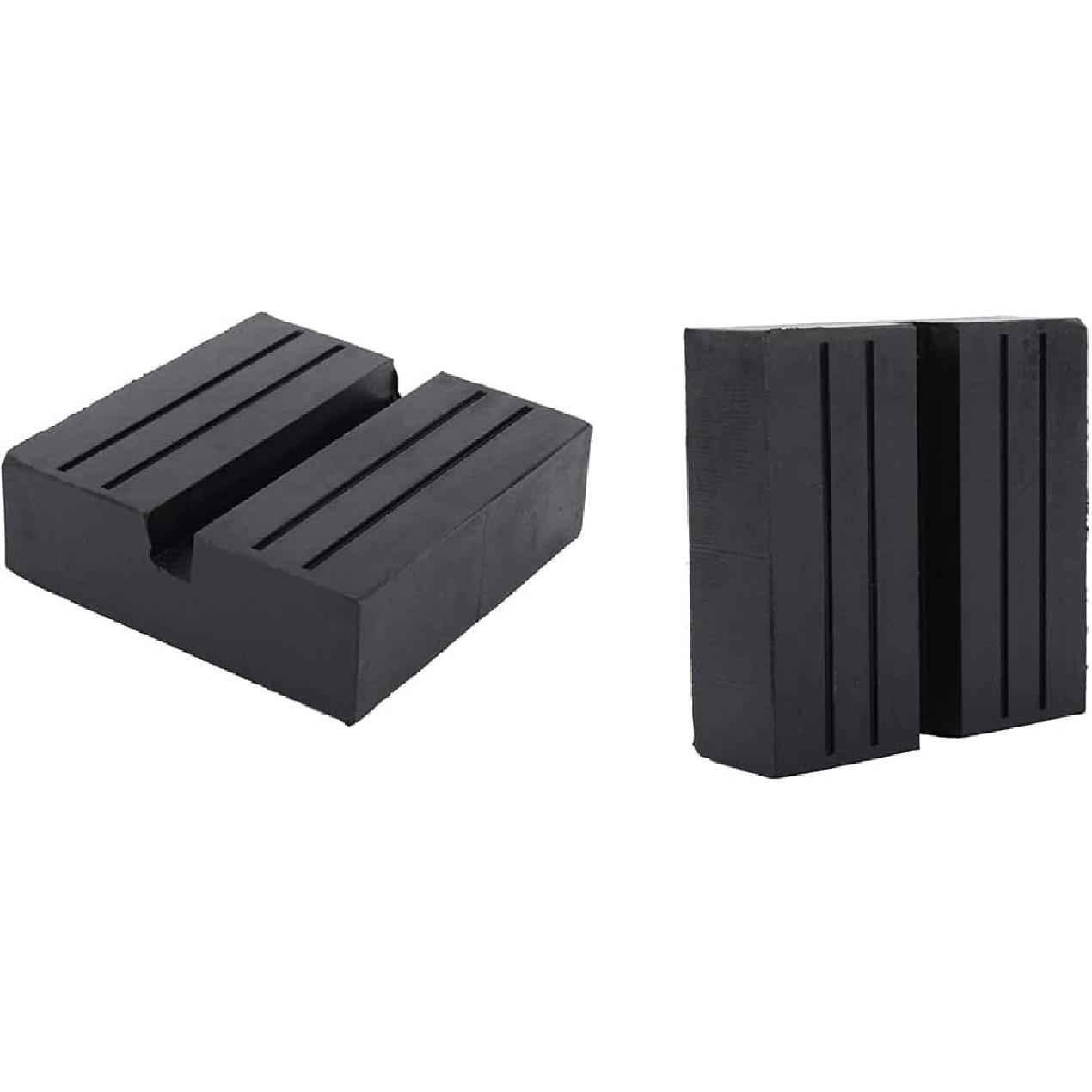 

2 Packs Square Jack Pad, Black Anti-Slip Rail Adapter Support Block, Slotted Frame Rubber Frame Rail Protector 2 PACK