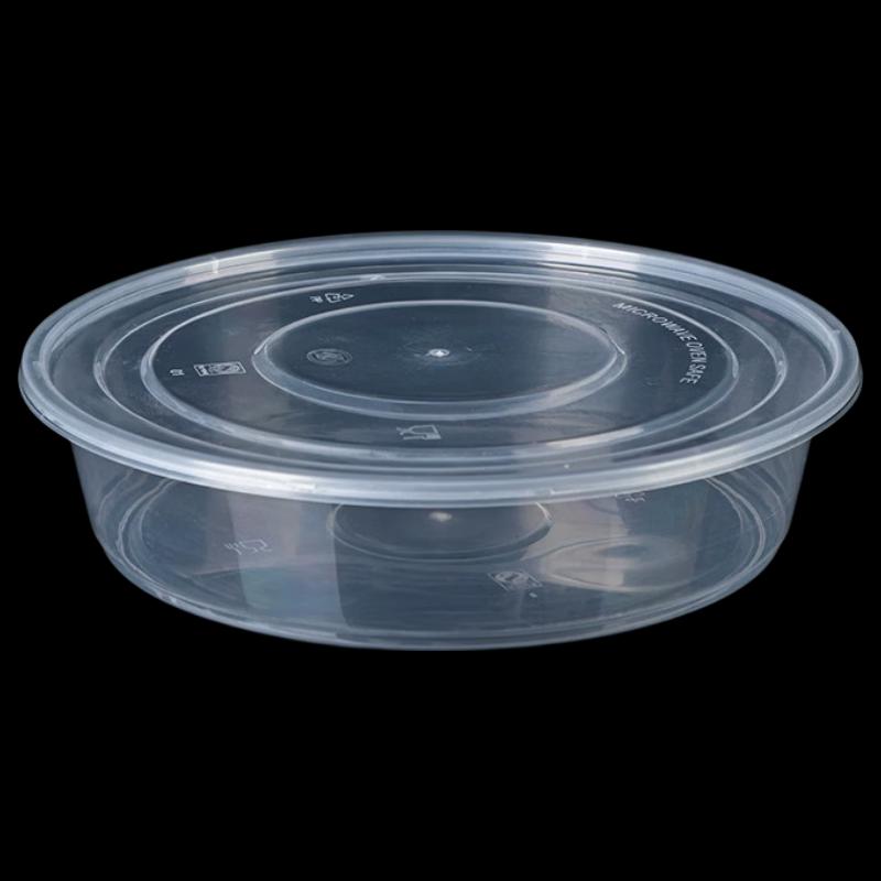 

Disposable Plastic Takeout Food Containers with Flat Lids