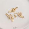 14K Gold-Filled Rose-Shaped Bow Zirconia Pearl Necklace Clasp Connector
