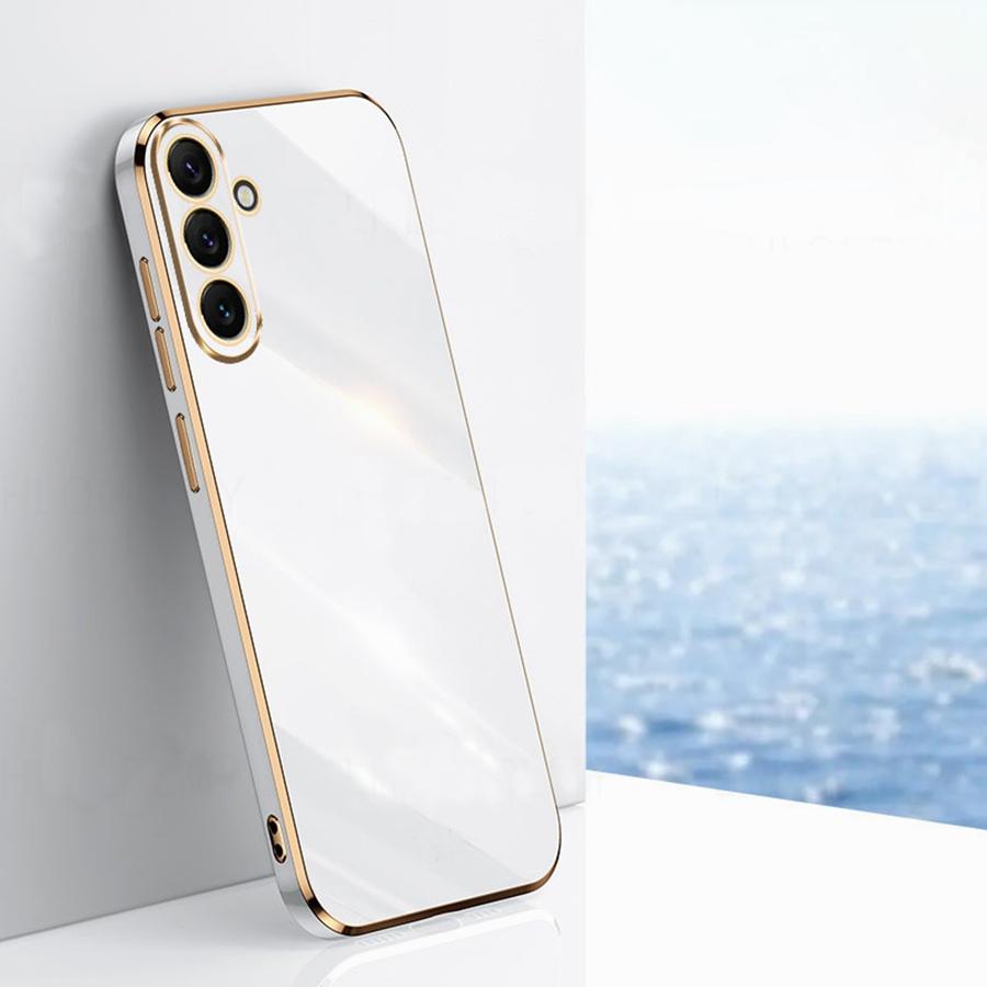 Luxusní pokovený silikonový kryt pro Samsung Galaxy A15 A25 A35 A55 A13 A16 A06 A24 M34 5G A05S A17 A07 A26 S24 S23 A36 A56 S25 S26 A37 A57 Čtvercový kryt