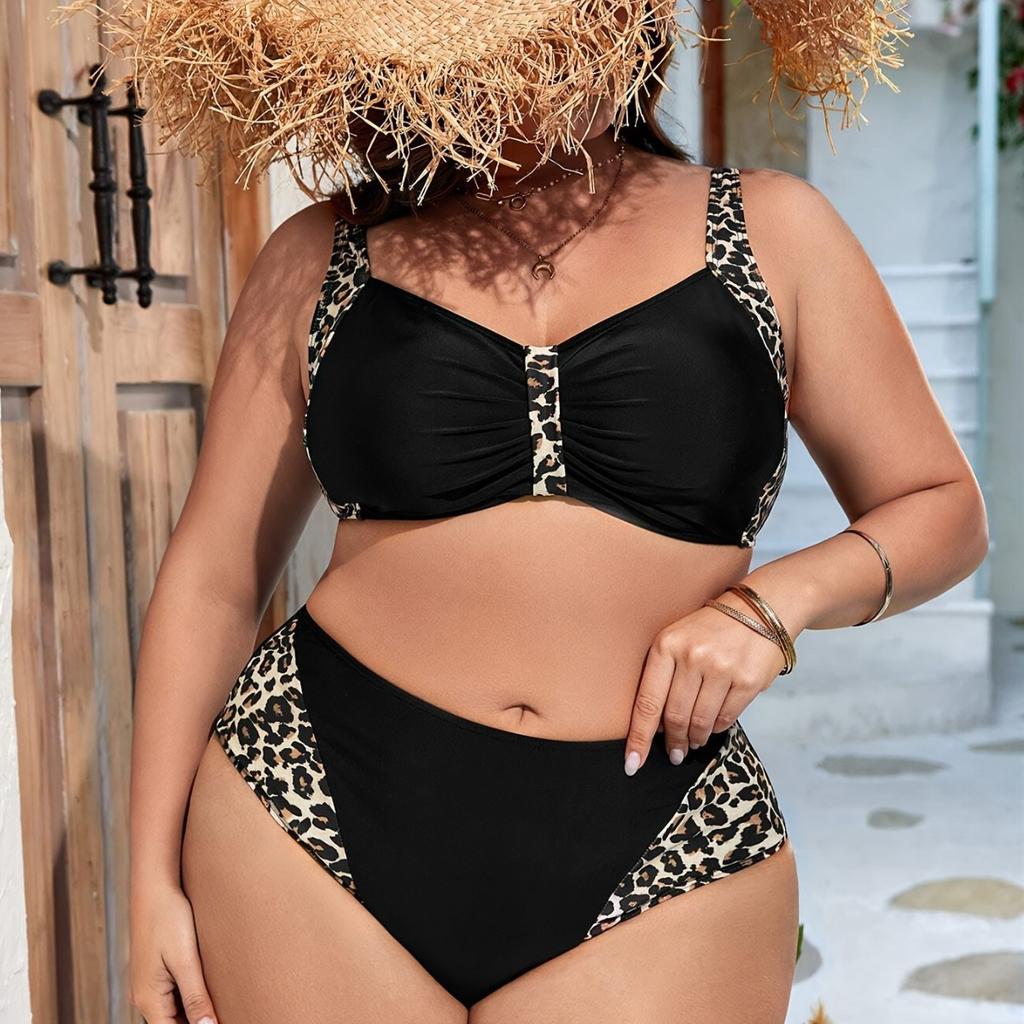 Multicolor Colorblock Split Tight Briefs Swimsuit Push-up Sexy Underwear Set