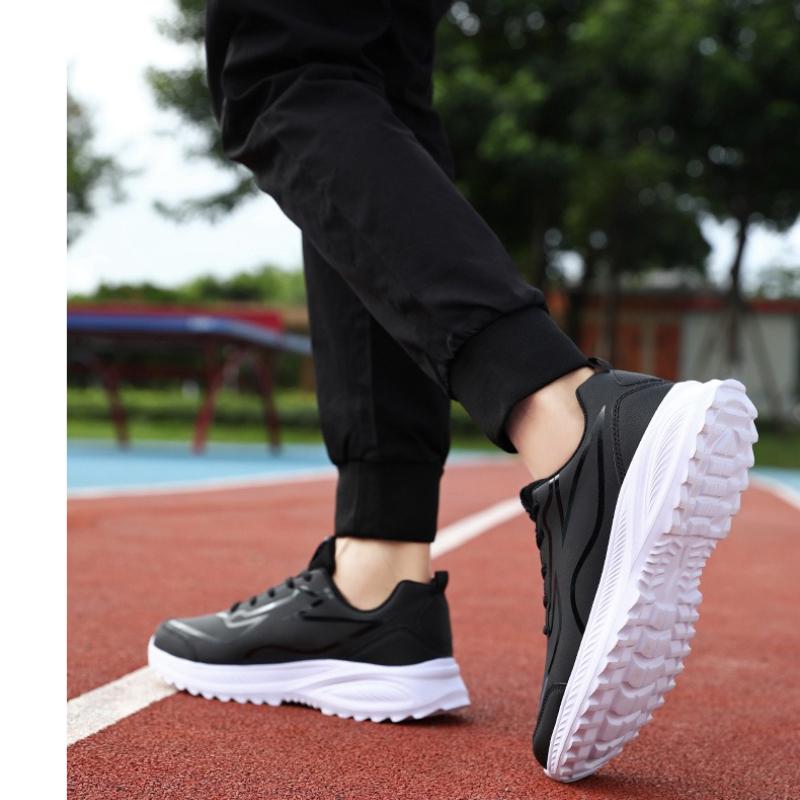 New Arrival: Oversized Leather-Upper Men's Shoes Lightweight, Slip-Resistant, Waterproof, Shock-Absorbing, Ultra-Soft Running Shoes Casual Footwear
