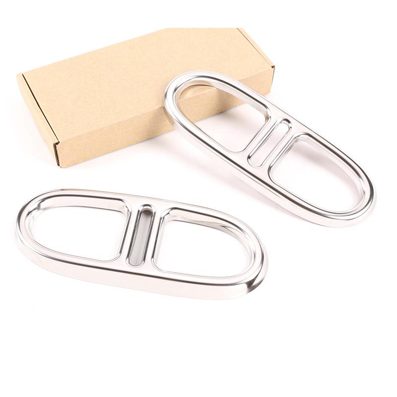 For Mercedes-Benz GLA H247 4WD 20-21 Stainless Steel Rear Bumper Dual Exhaust Pipe Trim Exhause Cover Car Accessories