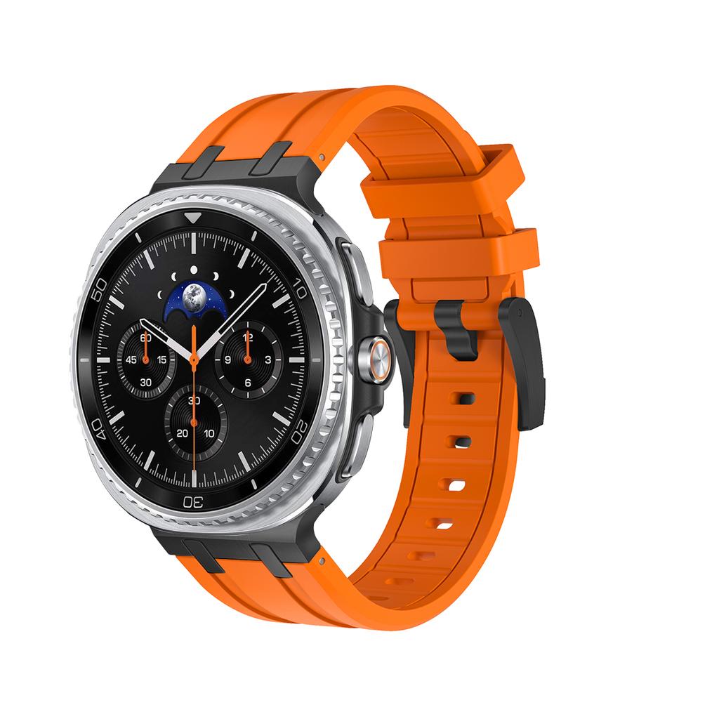 Luxury Silicone Band For Samsung Galaxy Watch 8/8 Classic Sport Strap Metal Buckle Connector For Galaxy 8 Classic 46mm Bracelet