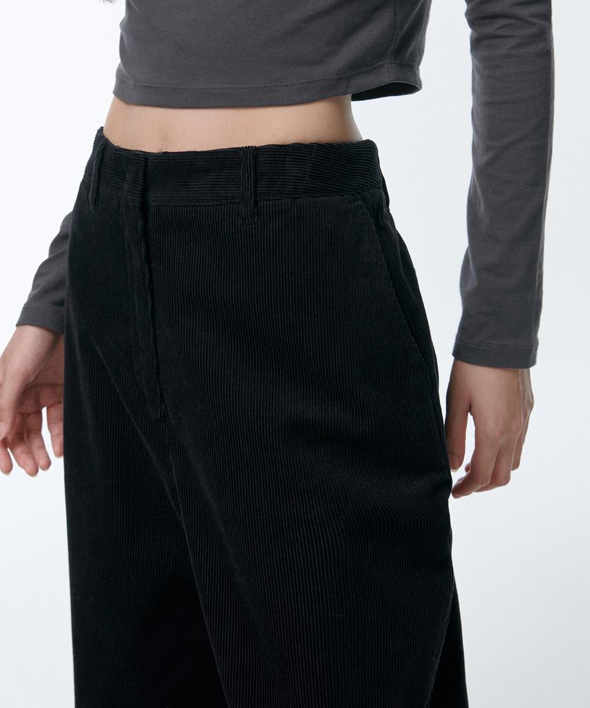 MUSINSA STANDARD WOMAN Women'S Wide Corduroy Pants [Black]