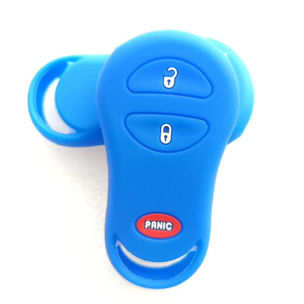 Car Key Cover Silicone Fob Remote Protection For Jeep Dodge Neon Stratus Chrysler Sebring Remote Car Silicone Cover 3+Panic