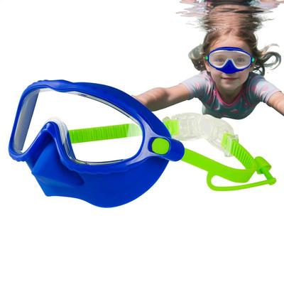 Kids Swim Goggles Snorkel Goggles Wide Vision Snorkel Diving Glasses Anti-Fog Goggles with Nose Cover No-Leak Swimming Goggles