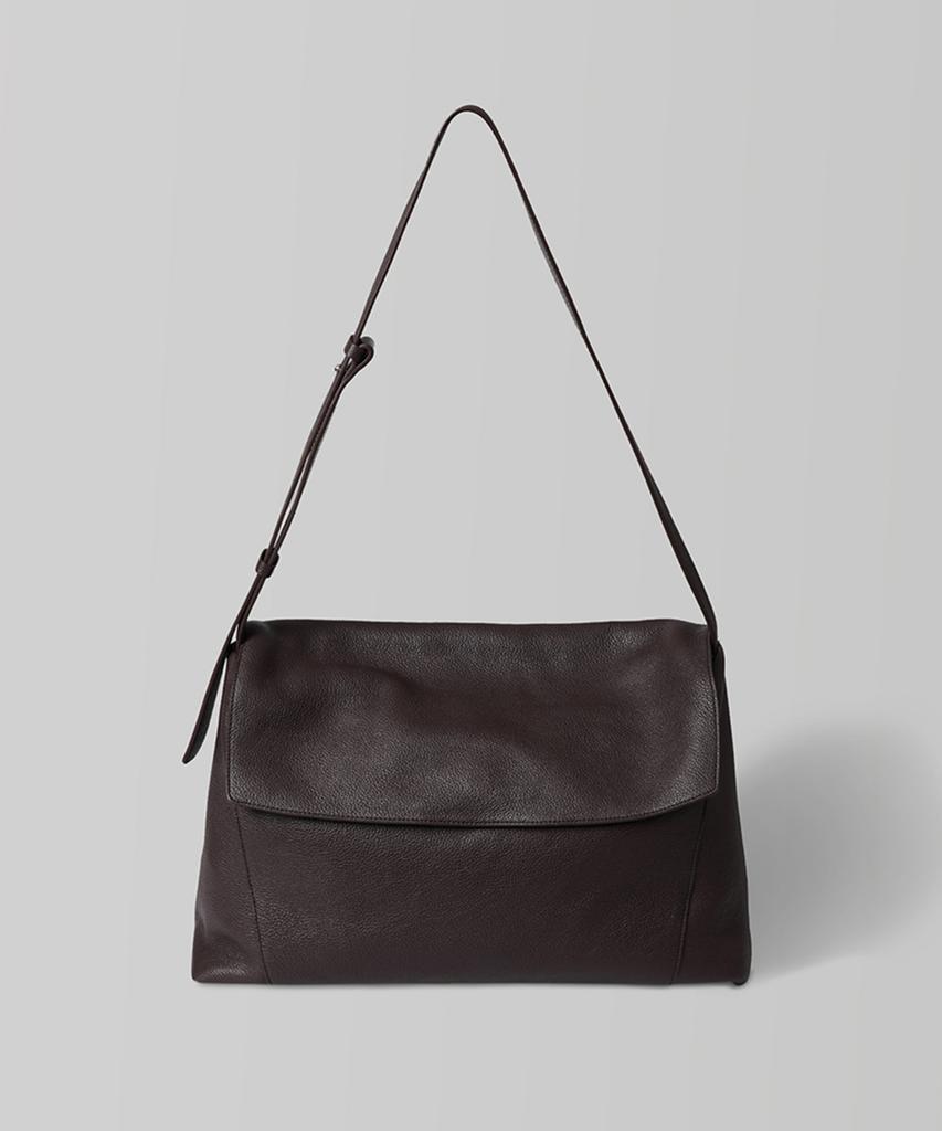 108Pound Wide Flap Shoulder Bag_Dark Brown