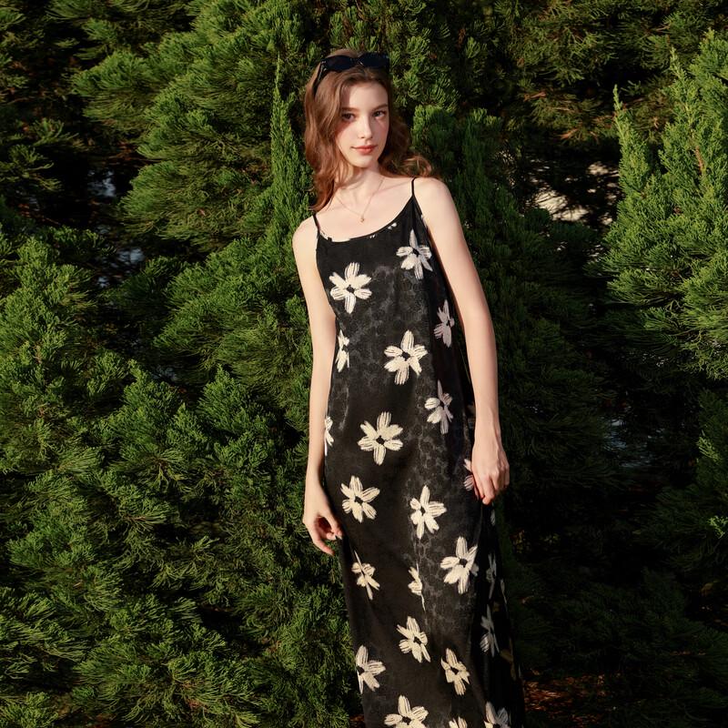 French Style Floral Strappy Midi Dress