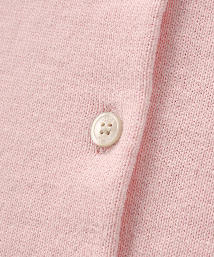 Seteo (W) Basic Cotton Collar Half Cardigan Pink