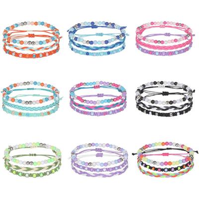 Charm Design Multicolour Beads Bracelet Hand Woven Bracelets Muti-layer Bracelets Fashion Jewelry