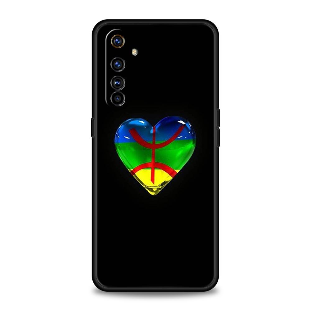 Realme 12 11 10 9 8 5G 7 6 GT5 GT3 GT2 Pro Plus C21 C11 C25 C35 İçin Telefon Kılıfı GT Neo 2 3 3T 5 İçin Kapak Amazigh Berberi Bayrağı
