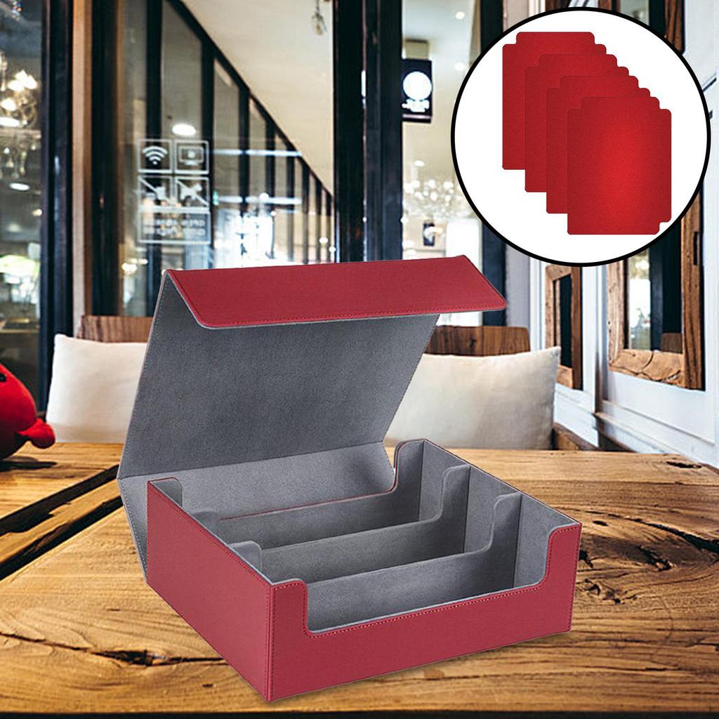 Card Deck Box PU Leather Display Magnetics Closure Durable Sleeved Cards Holder