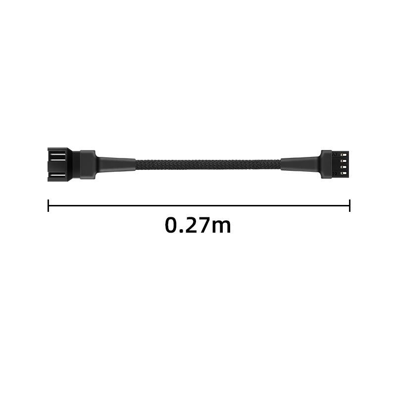 

4-Core Braided Nylon PWM Extension Cable for Desktop Chassis Fan Temperature Control