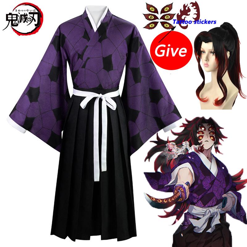Kokushibo Cosplay Kimetsu Anime Demon Slayer Kostým No Yaiba Kokushibou Cosplay Paruka Kimono Haori Halloweenské Kostýmy pro Muže