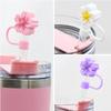 Tapa para Pajita con Forma de Flor de 10 mm/0,4 pulgadas Compatible con Vaso Stanley de 30 y 40 Oz Tapa de Pajita de Flor de Silicona Suave