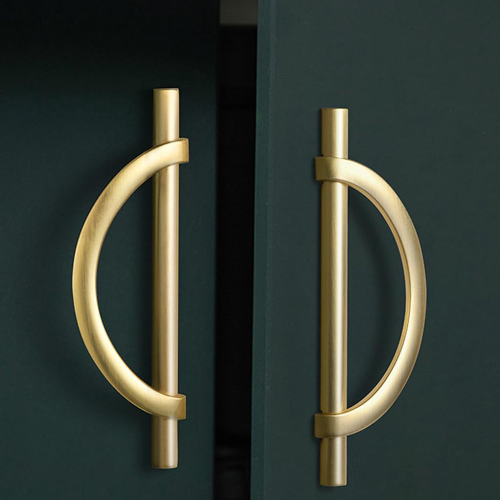Retro Light luxury wardrobe handle Zinc Alloy Cupboard Pulls Kitchen Cabinet Drawer Handle Semi-circular Furniture Decor