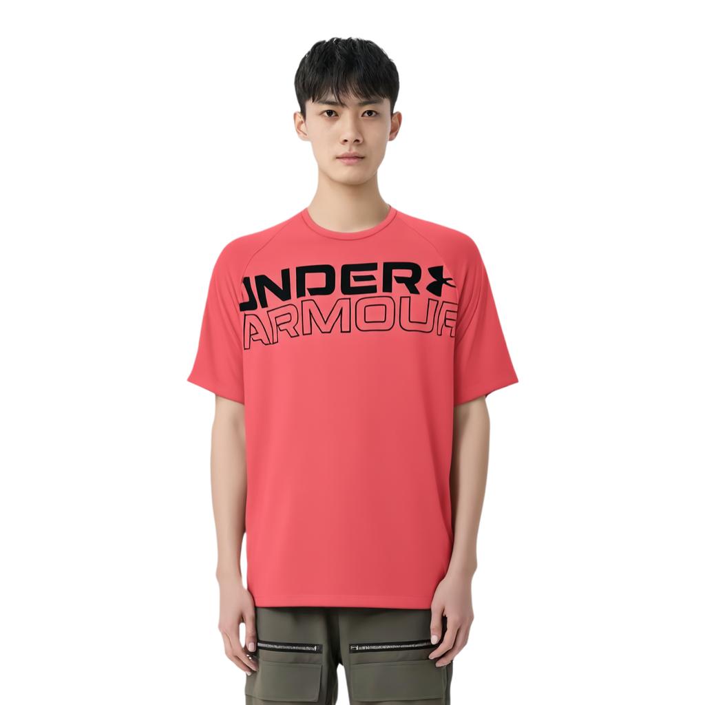 Under Armour Crew Neck Raglan Short Sleeve Pullover T-Shirt Men Tops Red 1361702-628