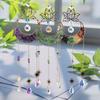 Handmade Natural Crystal Suncatcher Wind Chime Amethyst Green Aventurine Lotus Crescent Moon Pendant Bohemian Home Decor Gift