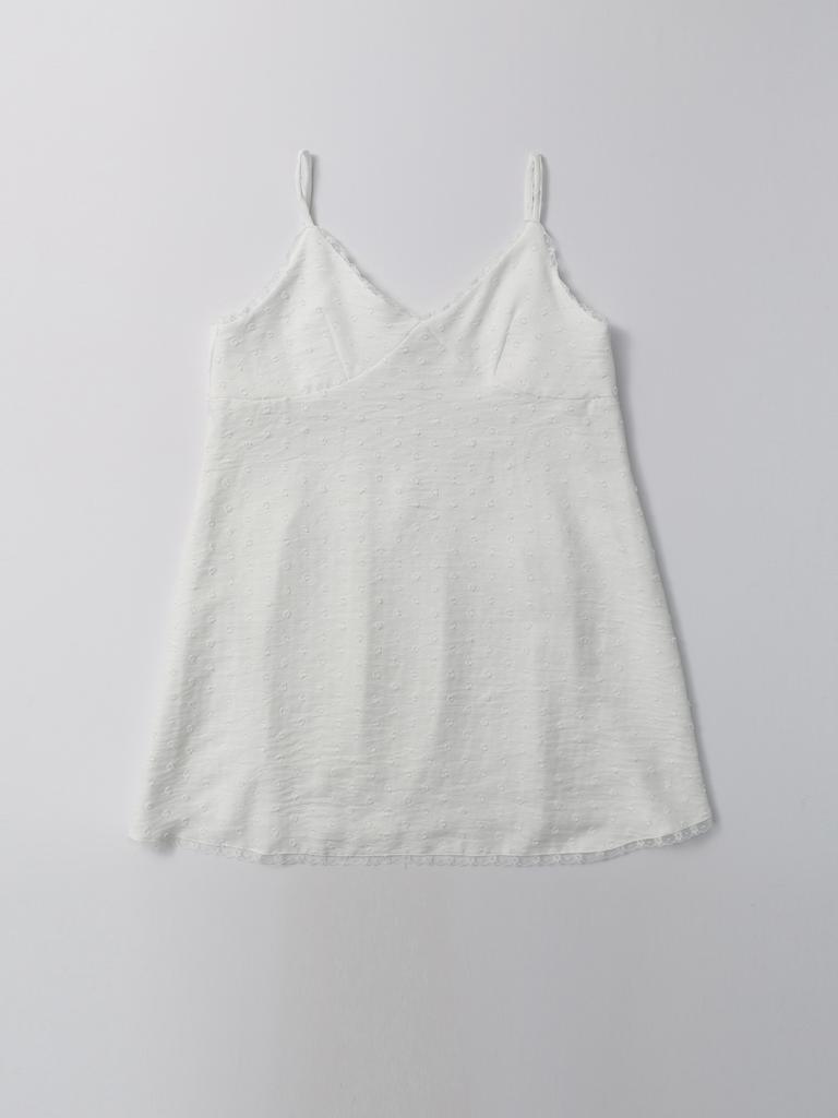 STAY WITH ME Clip Dot Mini Dress_White