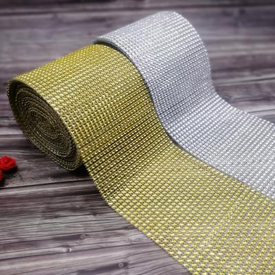 1 Jarda 24 Rzędy Plastikowa Galwanizowana 4 mm Siatkowa Wstążka Błyszczące Zasłony, Rękodzieło, Boże Narodzenie, Wesela, Dekoracje Imprezowe